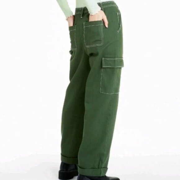 Sandy Liang x Target Mid-Rise Straight Leg Carpenter Pant in Green size 10 - Picture 3 of 6